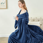 BEDELITE Fleece Blankets Queen Size Navy Blue Throw Blankets for Bed, Luxury Plush Cozy Fuzzy Blanket 90x90 inches, Super Soft Warm Lightweight Throw Blanket All Seasons Suitable