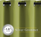 NICETOWN Room Darkening Fresh Green Curtains 84 inches Long, Grommet Room Darkening Thermal Insulated Sound Dampening Window Treatments for Bedroom/Home Office, 2 Panels, W46 x L84