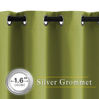 NICETOWN Room Darkening Fresh Green Curtains 84 inches Long, Grommet Room Darkening Thermal Insulated Sound Dampening Window Treatments for Bedroom/Home Office, 2 Panels, W46 x L84