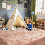 Pionblank Large Rug for Living Room 6x9 Feet, Modern Soft Shag Area Rug, Plush Fuzzy Carpet for Bedroom Girls Boys Room Home Nursery Teens Dorm Decor, Tie-Dyed Beige