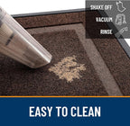 OLANLY Front Door Mat Indoor Outdoor Entrance, Waterproof All-Season, All-Weather Doormat, Sturdy Natural Rubber, Fade Resistant, Low Profile, Easy Clean Patio Porch Entryway Mat, 59x30, Dark Brown