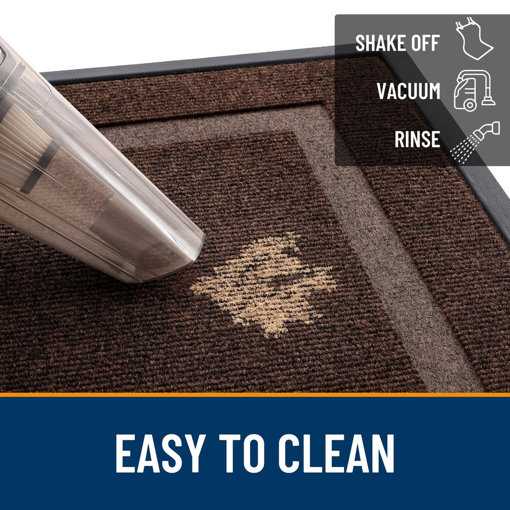OLANLY Front Door Mat Outside 47x17, All-Season Heavy-Duty Rubber Doormat