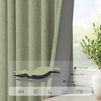Sage Green Room Darkening Curtains for Bedroom 108 Inch Extra Long 2 Panels Black Out Dark Academia Decor Linen Textured Blocking Light Sage Blackout Curtains for Large Window Ceiling to Floor Length