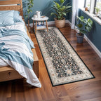 TOPRUUG Washable Runner Rug 2x6 - Hallway Runner Rug Non-Slip Kitchen Rugs Non Skid Stain Resistant Waterproof Carpet Low Pile Durable Soft Mat for Living Room Bedroom Bathroom (Black, 2X6)