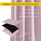 NICETOWN Bedroom Curtains Room Darkening Draperies - Room Darkening Drapes/Panels for Bedroom, Grommet Top 2-Pack, Lavender Pink, 52 x 54 inches Long, Thermal Insulated, Privacy Assured