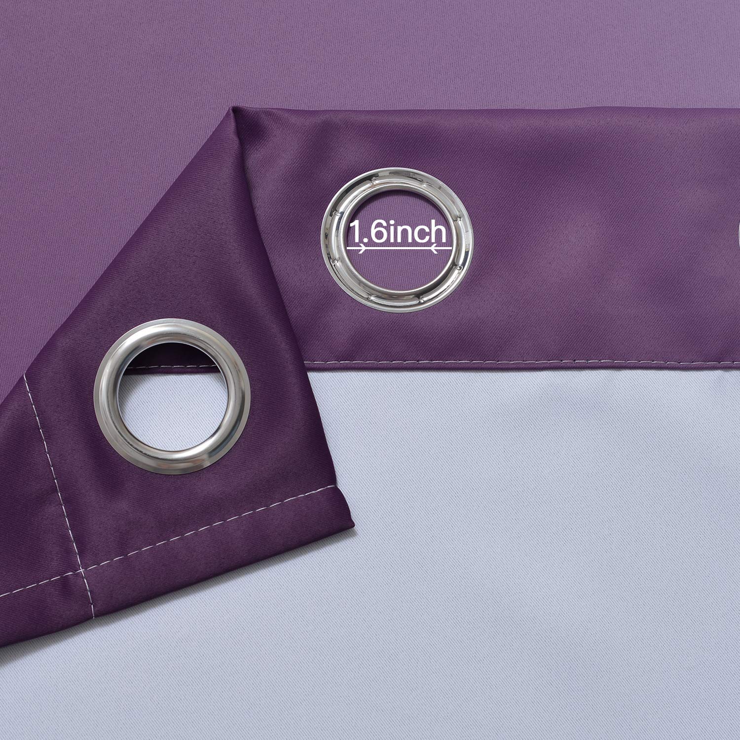 Yakamok Ombre Curtains Purple and Greyish White for Living Room,52Wx84L