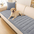 Smiry Couch Cover for Dogs Washable, Non Slip Fuzzy Pet Couch Covers for 3 Cushion Sofa Pet Friendly, Thick Soft Sofa Slipcovers Cushion Protector (Grey, 27.6" x 27.6")
