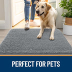 OLANLY Dog Door Mat for Muddy Paws 70x35, Super Absorbent Chenille Mud Mat