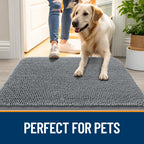 OLANLY Dog Door Mat for Muddy Paws 70x46, Super Absorbent Chenille Mud Mat