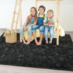 Chicrug Soft Area Rugs for Bedroom Living Room Plush Fluffy Rug 3x5 Feet, Shag Furry Area Rug Carpet Non Shedding for Nursery Children Kids Girls Room Home Decorative, Dark Grey
