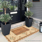 Othilic Front Door Mat Indoor Entrance - 2x4.3 Ft Tan Floral Washable Layered Doormat Outdoor Entrance Porch Rug Non-Slip Neutral Country Jute-Look Runner Rug for Kitchen Mud Laundry Room Porch Decor