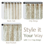 jinchan Vintage Floral Linen Curtains 90 Long for Living Room 2 Panels