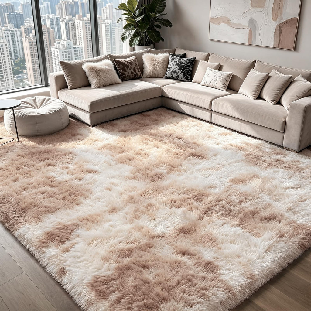 10X14 Large Area Rugs for Living Room Bedroom,Big Shag Rug for Bedroom Dorm,Soft Fluffy Indoor Carpet Plush Rugs for Living Room Home Decor,Camel