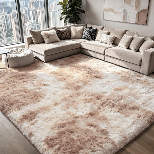 10X14 Large Area Rugs for Living Room Bedroom,Big Shag Rug for Bedroom Dorm,Soft Fluffy Indoor Carpet Plush Rugs for Living Room Home Decor,Camel