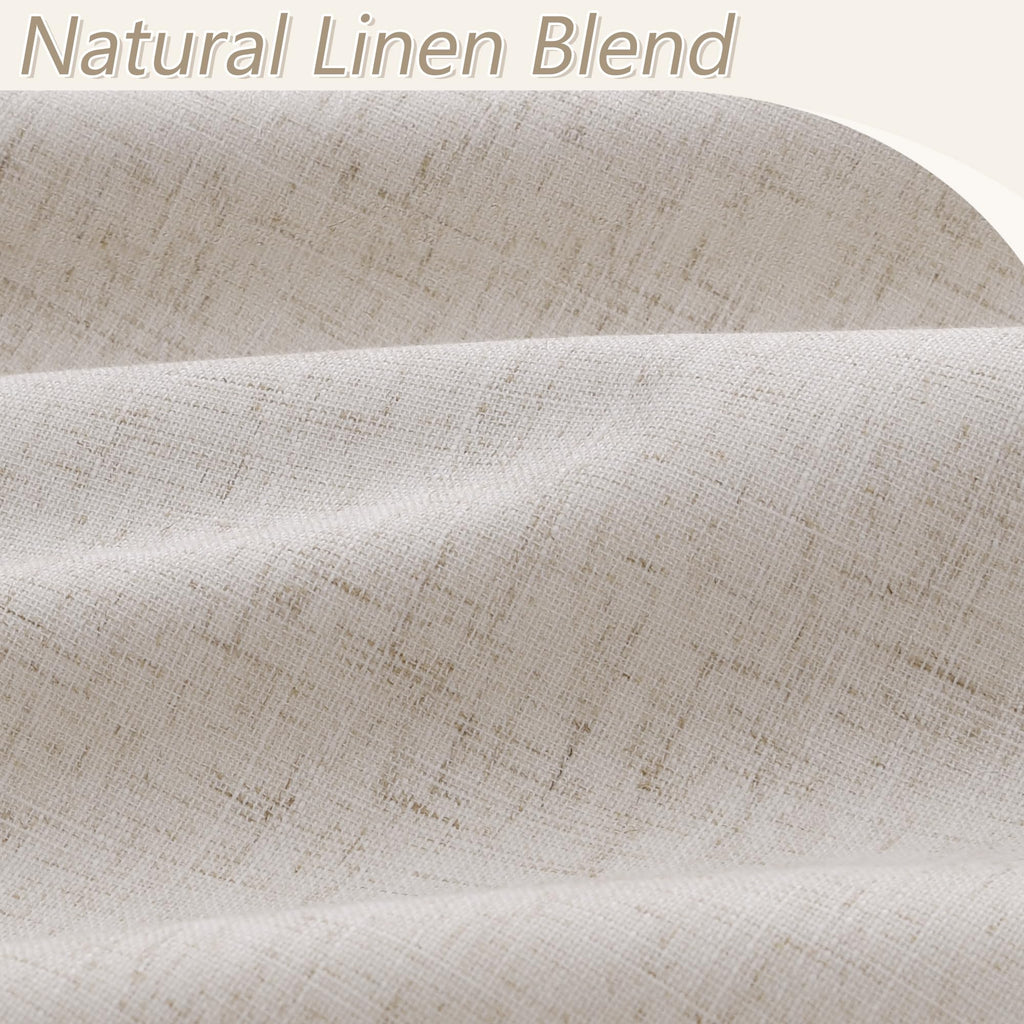 Guken 100% Blackout Curtains 102 Inch Length 2 Panels Set for Living Room Bedroom Back Tab Thermal Insulated Black Out Linen Drapes Room Darkening Window Curtains 102 Inches Long, Sand Beige