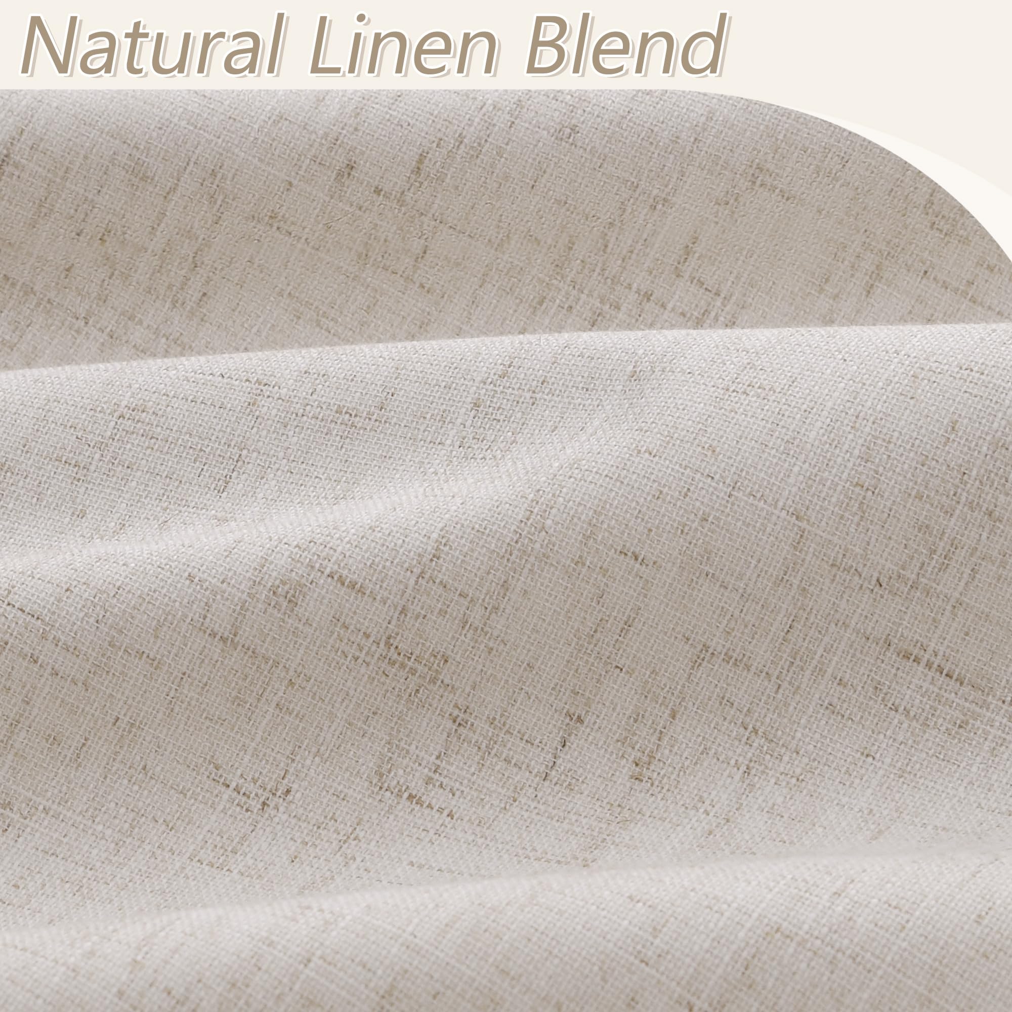 Guken 100% Blackout Curtains 102 Inch Length 2 Panels Set for Living Room Bedroom Back Tab Thermal Insulated Black Out Linen Drapes Room Darkening Window Curtains 102 Inches Long, Sand Beige
