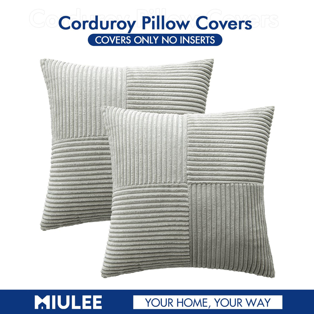 MIULEE Silver Grey Decorative Throw Pillow Covers for Couch 20x20 Inch