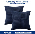 MIULEE Navy Blue Decorative Throw Pillow Covers for Couch 18x18 Inch