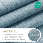 Joydeco Blackout Curtains for Bedroom - 90 Inch Long 100% Light Blocking 2 Panels Sky Blue Drapes, Thermal Insulated Room Darkening Curtains, Linen Textured for Living Room, Rod Pocket & Back Tabs