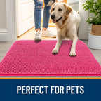 OLANLY Dog Door Mat for Muddy Paws 30x17, Super Absorbent Chenille Mud Mat
