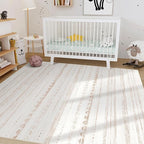 Nakagishi Boho 5x7 Area Rug Living Room Rugs Machine Washable Beige/Brown