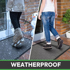 Mibao Front Door Mat, Heavy Duty Durable Welcome Mat for Outdoor Indoor, Dirt Trapper Waterproof Super Absorbent Door Mat for Entryway Outside Patio Porch, 29.5" x 17", Light Grey