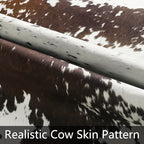 AROGAN White 6×7.2 Feet Faux Cow Print Rug Large - Cow Print Area Rug with No-Slip Backing, Large Animal Skin Rugs for Living Room, Offfice, Room Decor, Spots