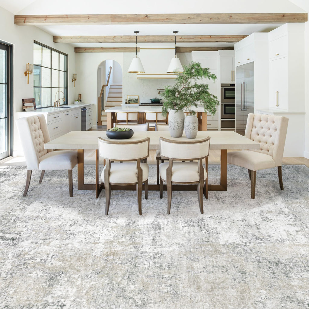 XLUEZ 10x14 Area Rugs for Living Room, Washable Modern Abstract Large Area Rug Neutral Soft Non Slip Kids Rug Stain Resistant Indoor Carpet for Bedroom Dining Room Playroom Office(BeigeGrey, 10'x14')