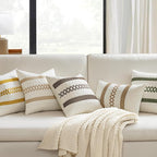 MIULEE Set of 2 Coco Brown Boho Decorative Pillow Covers 20x20 Inch Farmhouse Rustic Couch Throw Pillows Modern Spring Cotton Cushion Covers Retro Cute Macrame Woven Home Decor for Bed Sofa Chair