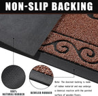 Yimobra Welcome Mats for Front Door 29.5x17, Heavy Duty Waterproof Outdoor Door Mat Outside Entrance, Non-Slip Low Profile Indoor Entryway Mat for Garage Patio, Maroon
