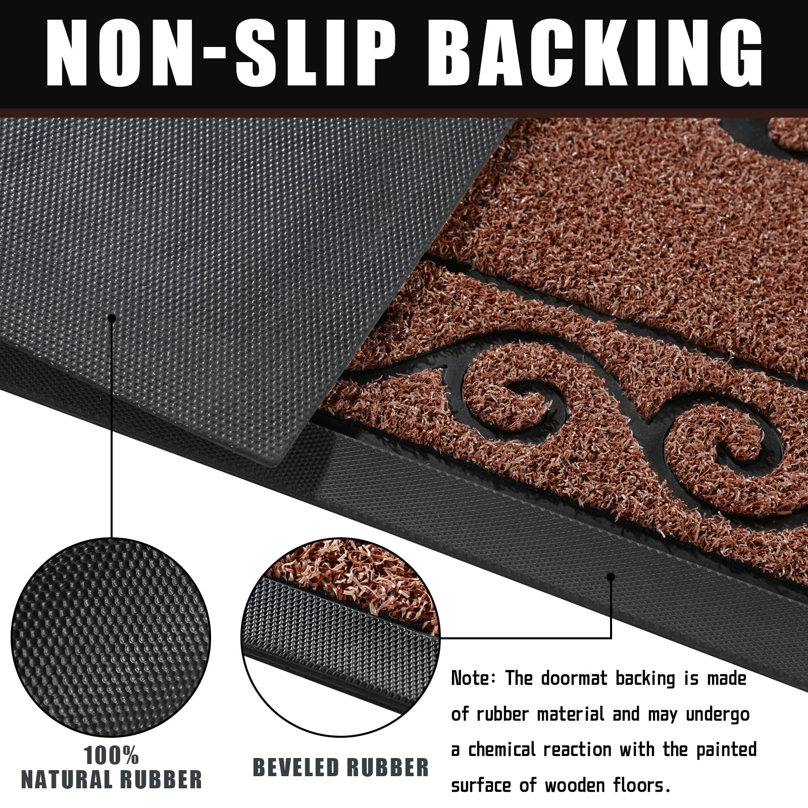 Yimobra Welcome Mats for Front Door 36x24, Heavy Duty Waterproof Outdoor Door Mat Outside Entrance, Non-Slip Low Profile Indoor Entryway Mat for Garage Patio, Maroon