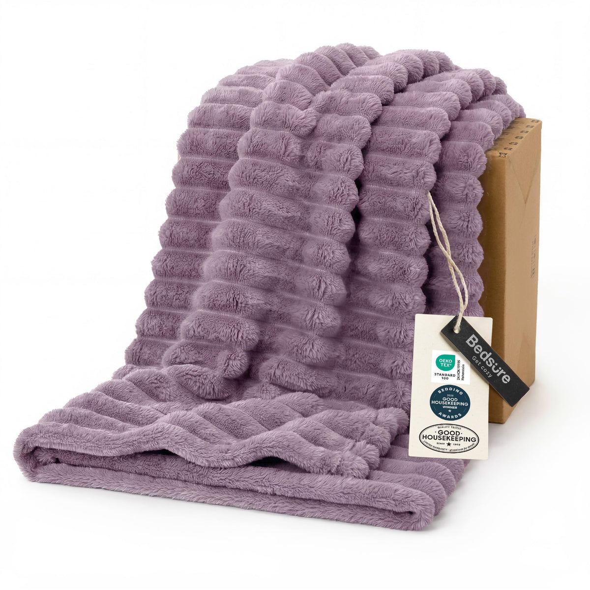 Bedsure Soft Twin Blanket for Bed Decor Gifts Grey 60"x80"