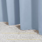 NICETOWN Blackout Vintage Blue Curtains for Bedroom, Energy Saving Thermal Insulated Sound Dampening Window Curtains Grommet Room Darkening for Living Room, 2 Panels, W52 x L90