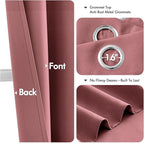 MIULEE Dusty Rose Blackout Curtains for Bedroom Living Room 54 Inches Long 2 Panels, Thermal Insulated Room Darkening Drapes Solid Grommet Noise Reduction Light Blocking Window Treatments 40x54 Inch
