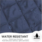 Easy-Going Reversible Chaise Lounge Couch Cover Water Resistant Sofa Cover Sectional L Shaped Sofa Slipcover with Adjustable Straps Furniture Protector for Dogs (115X34 in, Dark Blue/Dark Blue)