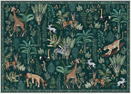 OPPODREAM Animal Soft Area Rugs 5x7, Washable Green Rug with Non Slip Backing, 5 x 7 Faux Cashmere Low-Pile 5x7 Carpet