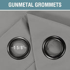 H.VERSAILTEX Blackout Patio Curtains 100 x 96 Inches for Sliding Door Extral Wide Blackout Curtain Panels Thermal Insulated Room Divider - Grommet Top, 8' Tall by 8.5' Wide - Dove Grey