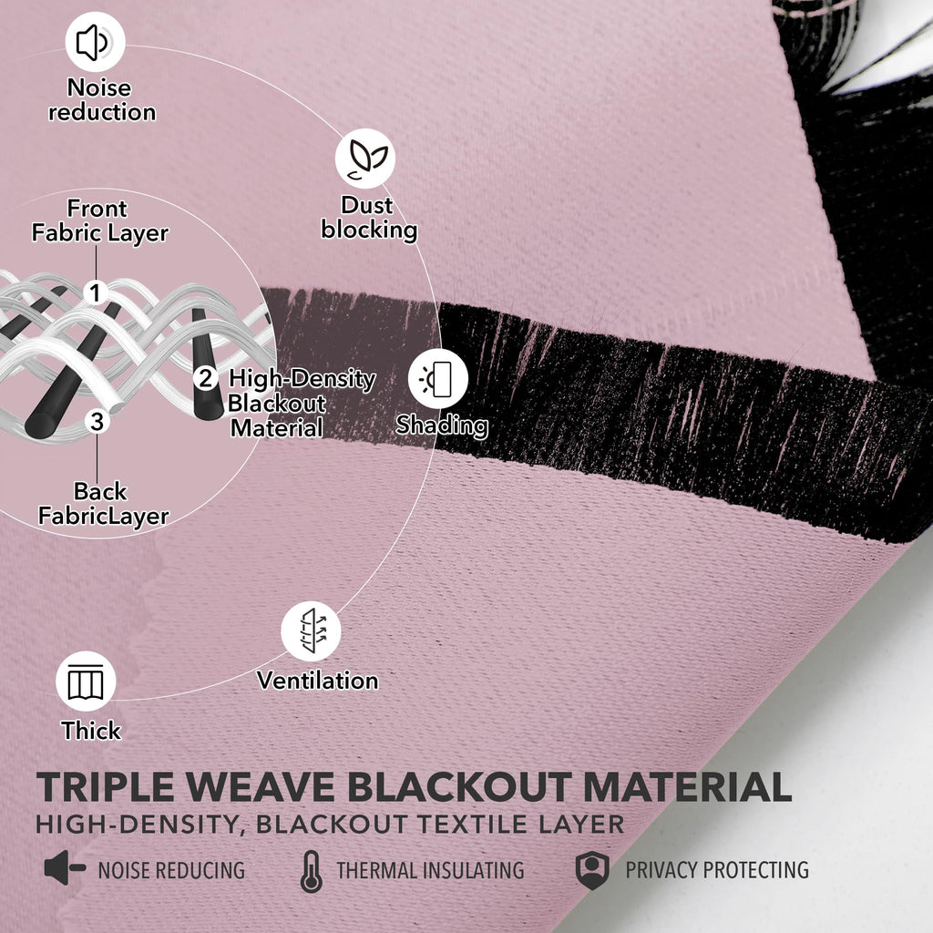 Deconovo Blackout Curtains for Bedroom, Living Room Curtains 63 Inches Long