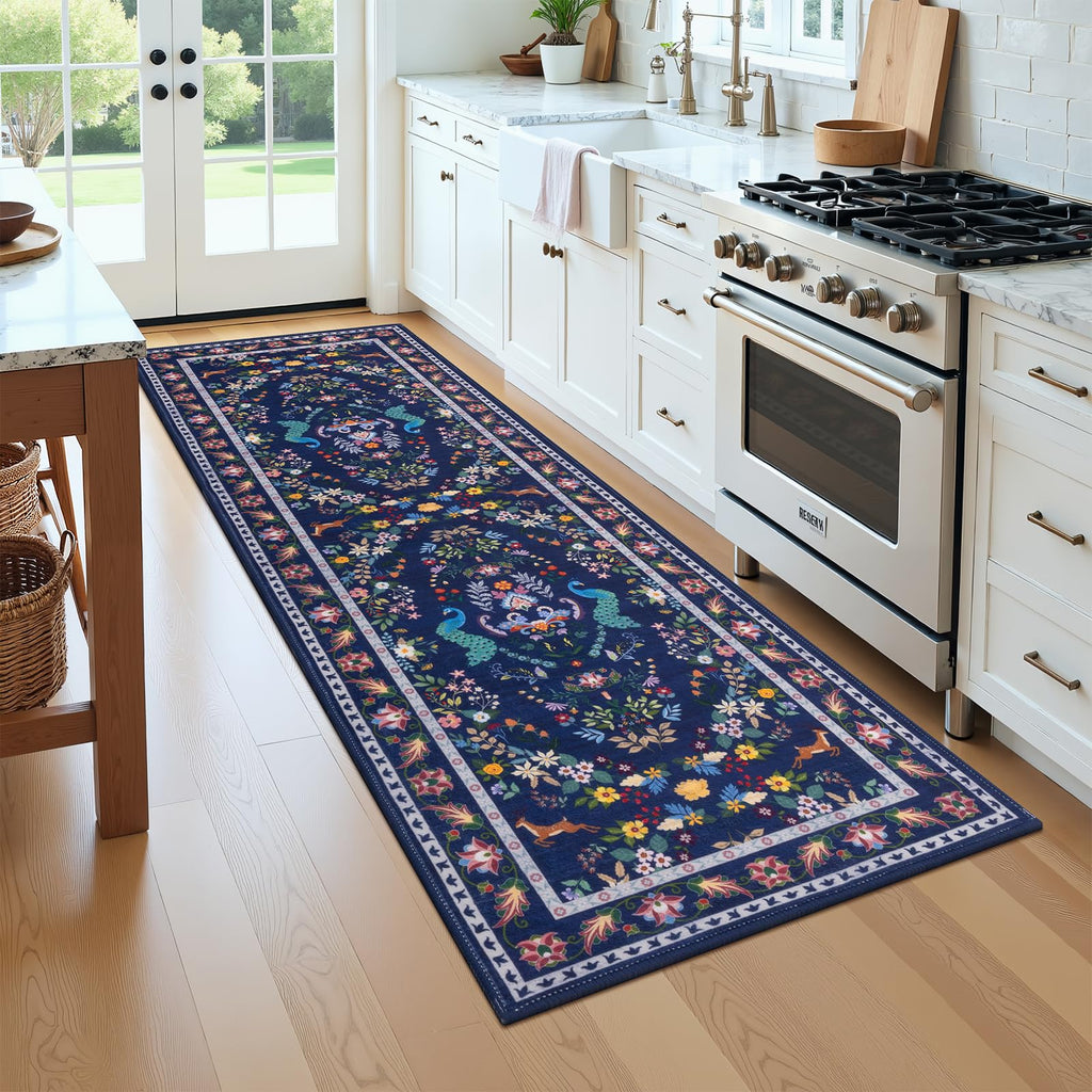 HEBE Hallway Runner Rug 2'x8', Washable Non Slip Kitchen Rug Runner