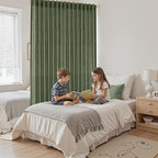 Extra Wide 100x96 Inch Linen Curtains for Living Room Divider Light Filtering Semi Sheer Patio Curtains for Sliding Door Olive Green Coastal Decor Sunroom Floor to Ceiling Window Curtain Panel