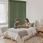 Olive Green Large Window Curtains Light Filtering Semi Sheer Privacy Linen Textured Curtain for Patio Sliding Glass Door Extra Wide Rustic Farmhouse Drapes for Living Room Bedroom Sunroom 100x90 Inch