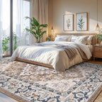 Lofus 8x10 Area Rugs for Living Room Bedroom, Soft Boho Carpet Floral Brown
