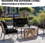 8Pcs Outdoor Cushion Covers, Patio Cushion Covers,Stretch Elastic Slipcovers, Replacement Washable & Reusable Furniture Protector for Patio Couch (Black,Cover Only)