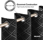 Deconovo Blackout Curtains 63 Inch Length for Nursery Kitchen (52x63 Inch, Black/Silver, 2 Panels) Thermal Insulated Panels, Soundproof Window Drapes, for Living Room Bedroom