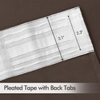 MIULEE Chocolate Brown Back Tab Blackout Curtains 108 Inch Long 2 Panels Set for Bedroom, Rod Pocket/Pinch Pleat Extra Long Thermal Insulated Living Room Darkening Pleated Light Blocking Drapes
