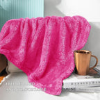 Exclusivo Mezcla Plush Fuzzy Fleece Bed Blanket King Size, Super Soft, Fluffy and Warm Blankets for Couch, Bed, All Season (Hot Pink, 90x104 inches)