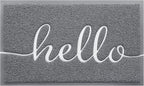 BeneathYourFeet Door Mat (32"x20",Grey), Welcome Mat Low Profile Front Doormat Indoor Outdoor Door Non Slip Rugs for Entryway, Patio, High Traffic Areas