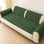 hyha Couch Covers for Dogs Washable, Non Slip Plush Dog Sofa Protectors, Fuzzy Pet Couch Covers for 3 Cushion Sofa Pet Friendly (Dark Green, 27.6" x 88")