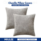 MIULEE Decorative Couch Throw Pillow Covers 18x18 Inch Light Gray 2 Pack