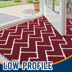 OLANLY Front Door Mat, Non-Slip Rubber Backing, Dirt Resistant and Absorbent, Washable, Easy to Clean Low-Profile Indoor Doormat for Back Door, Entryway, Inside Entrance, 48x32, Burgundy
